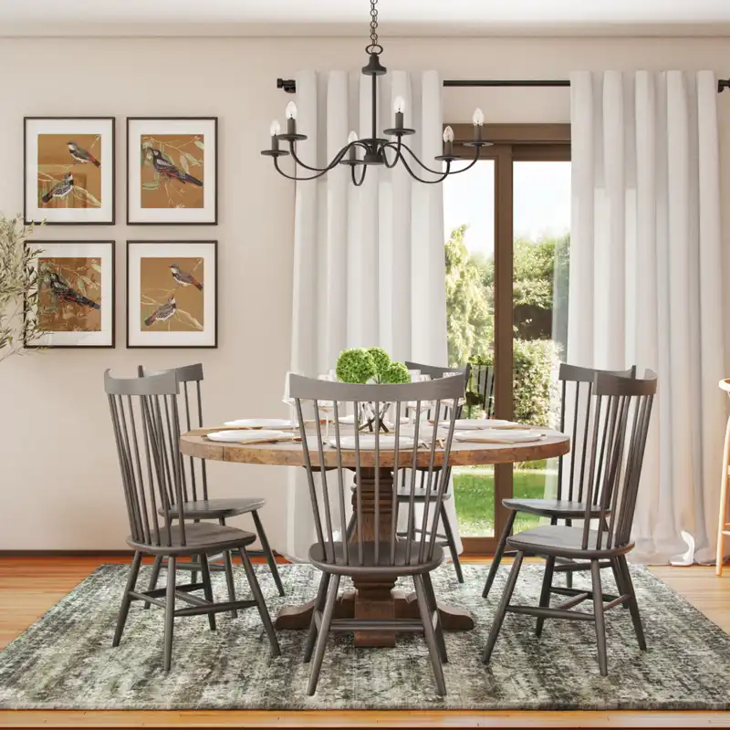 Eclectic, Traditional, Farmhouse, Rustic, Vintage, Country Dining Room Design by Havenly Interior Designer Sable