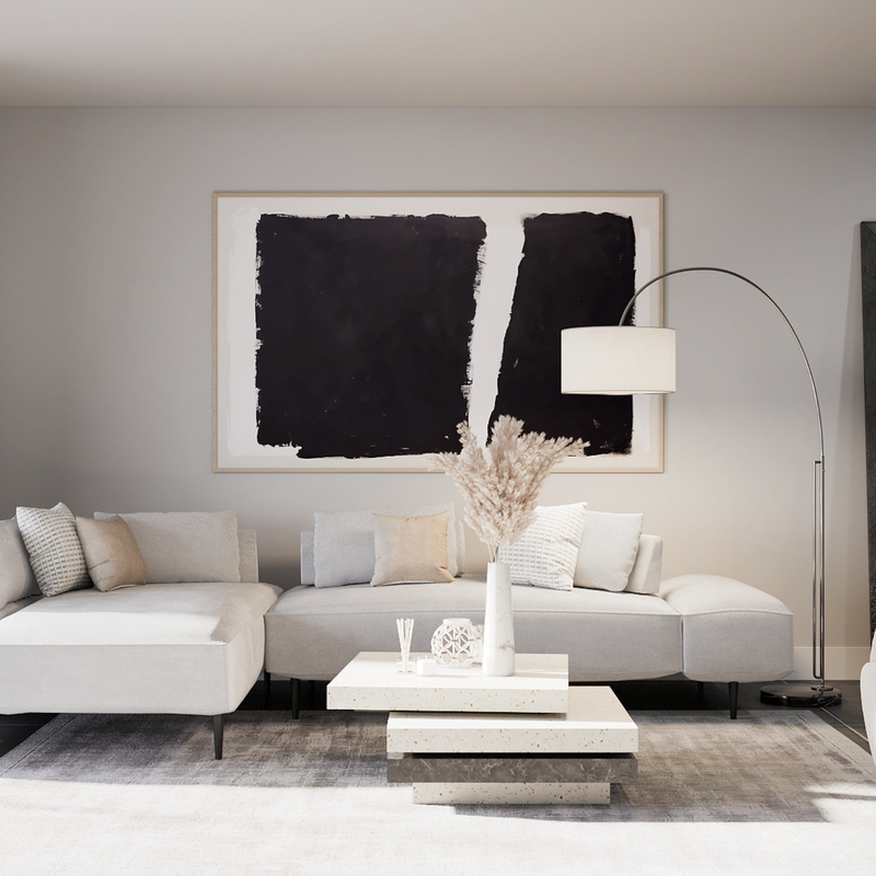 Modern, Minimal Living Room Design by Havenly Interior Designer Katherine