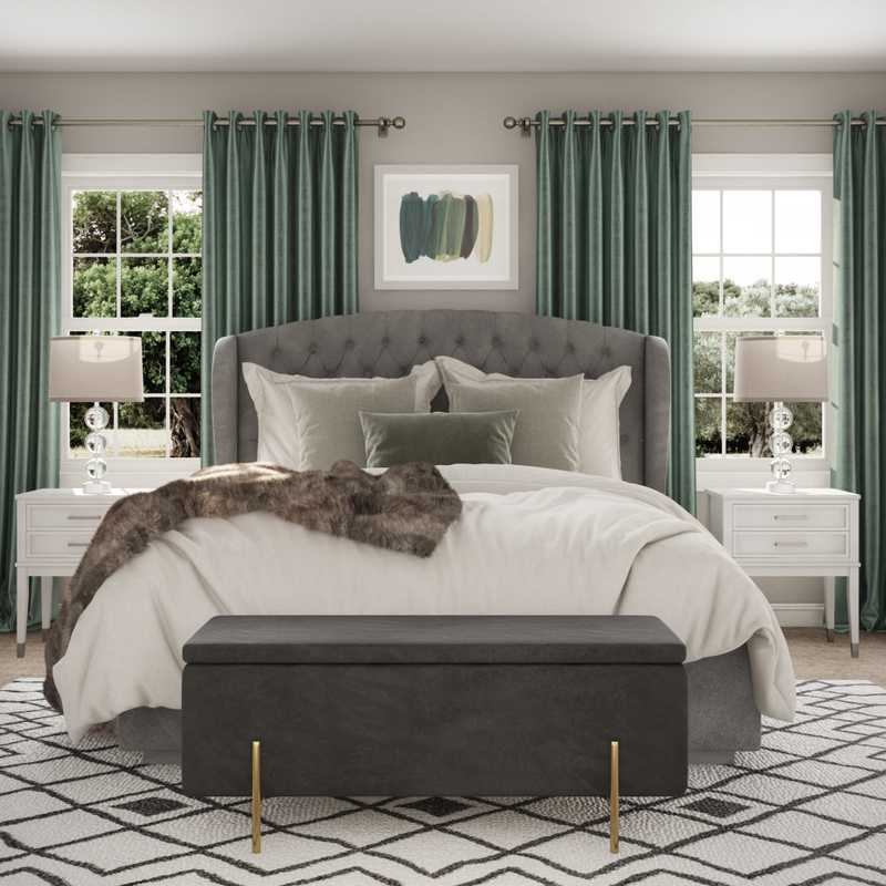 Modern, Glam, Farmhouse Bedroom Design by Havenly Interior Designer Allison