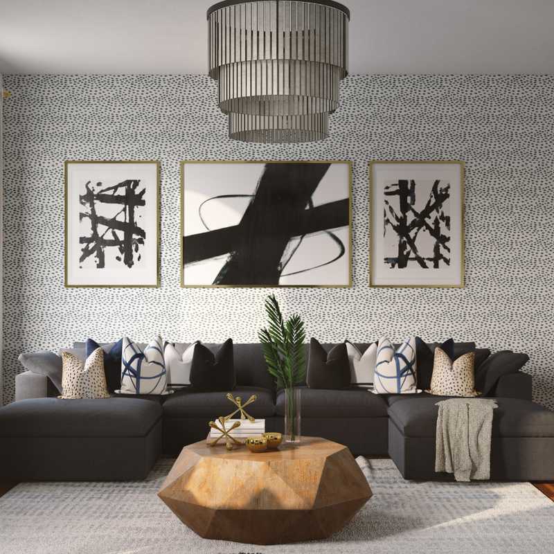 Contemporary, Glam Living Room Design by Havenly Interior Designer Melisa