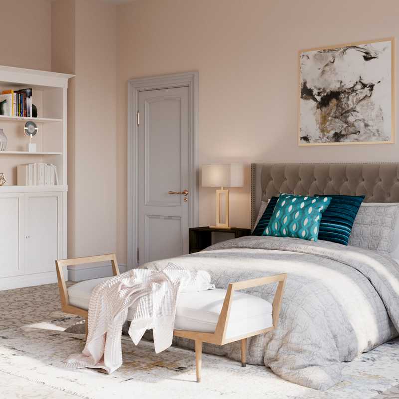 Contemporary, Glam Bedroom Design by Havenly Interior Designer Courtney