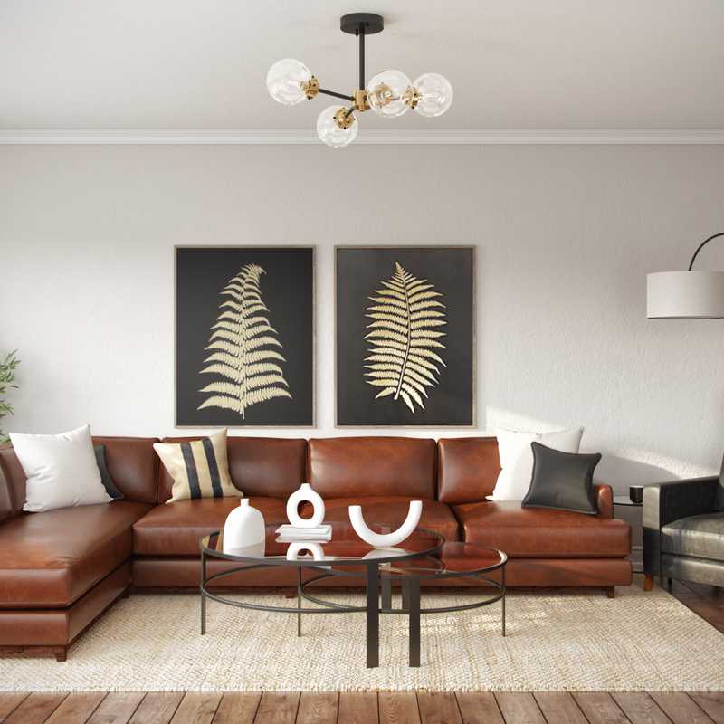 Contemporary, Modern, Midcentury Modern, Minimal, Scandinavian Living Room Design by Havenly Interior Designer Nicole