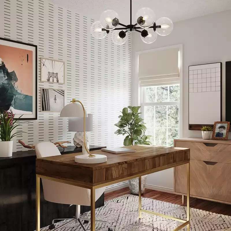 Contemporary, Modern, Transitional, Midcentury Modern, Scandinavian Office Design by Havenly Interior Designer Lisa