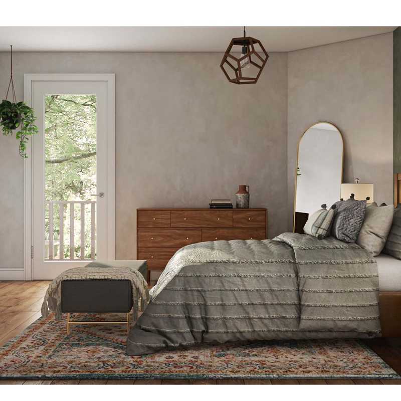 Bohemian, Transitional, Midcentury Modern Bedroom Design by Havenly Interior Designer Alycia