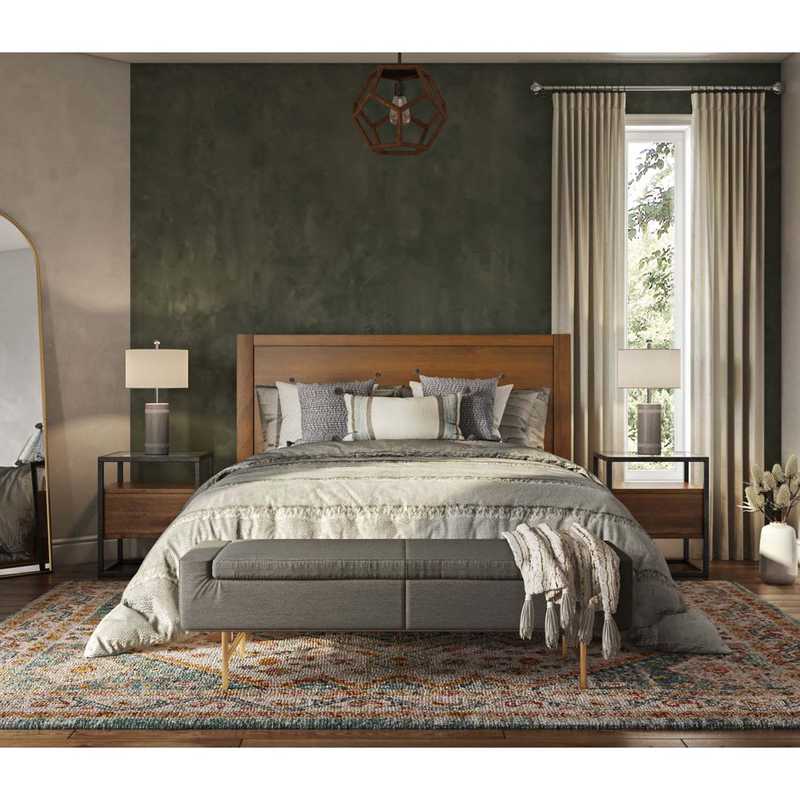 Bohemian, Transitional, Midcentury Modern Bedroom Design by Havenly Interior Designer Alycia
