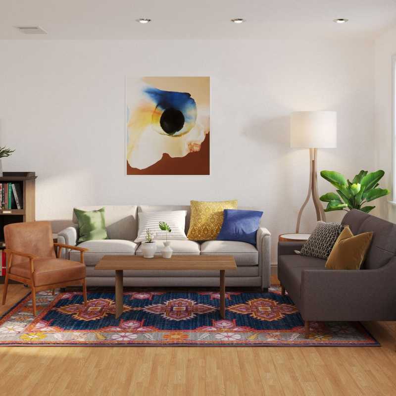Bohemian, Midcentury Modern, Scandinavian Living Room Design by Havenly Interior Designer Abril