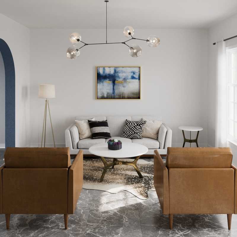 Midcentury Modern Living Room Design by Havenly Interior Designer Abi