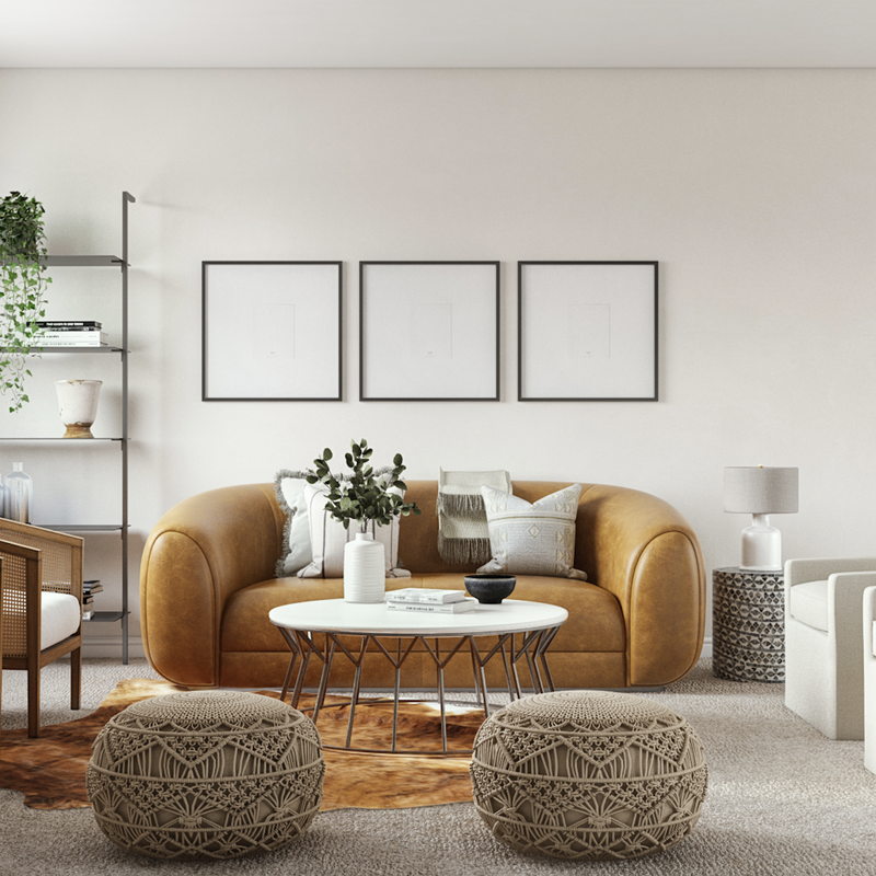 Coastal, Farmhouse Living Room Design by Havenly Interior Designer Jennifer