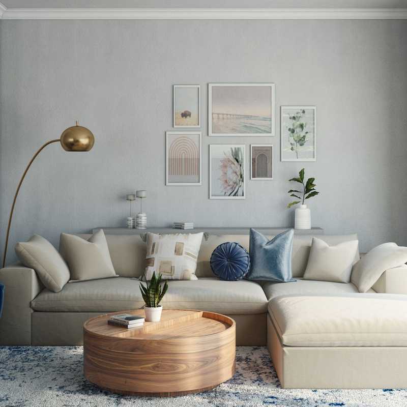 Contemporary, Modern, Eclectic Living Room Design by Havenly Interior Designer Xiaoxiao