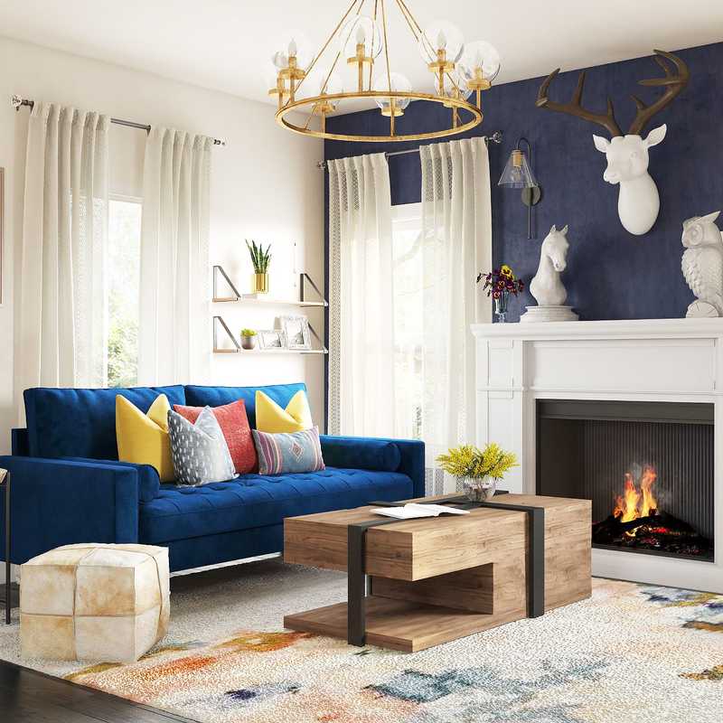 Modern, Eclectic Living Room Design by Havenly Interior Designer Katerina