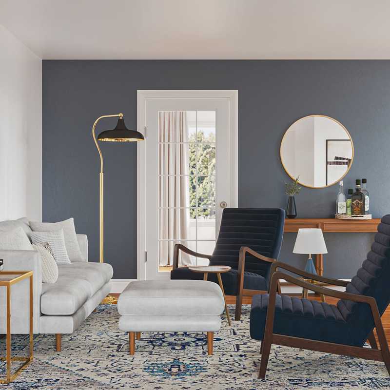 Modern, Bohemian, Midcentury Modern Living Room Design by Havenly Interior Designer Paula