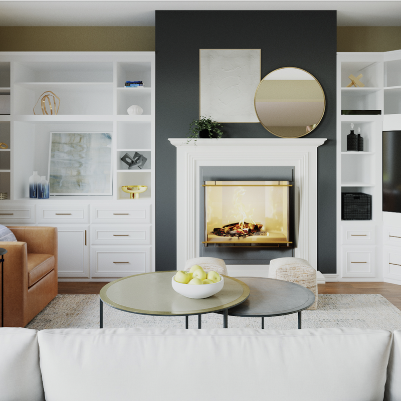 Eclectic, Transitional Living Room Design by Havenly Interior Designer Jennifer
