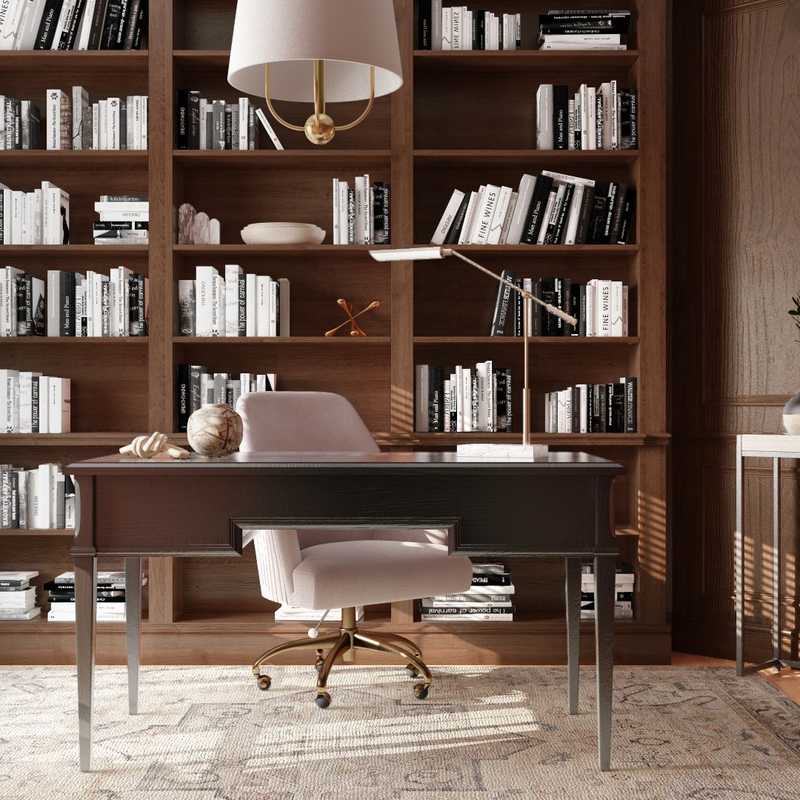 Contemporary, Classic, Traditional Office Design by Havenly Interior Designer Astrid