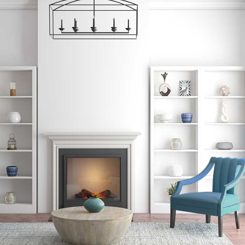Glam, Traditional, Preppy Living Room Design by Havenly Interior Designer Marisol