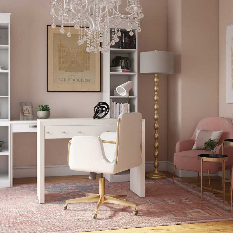 Contemporary, Modern, Glam Office Design by Havenly Interior Designer Briana