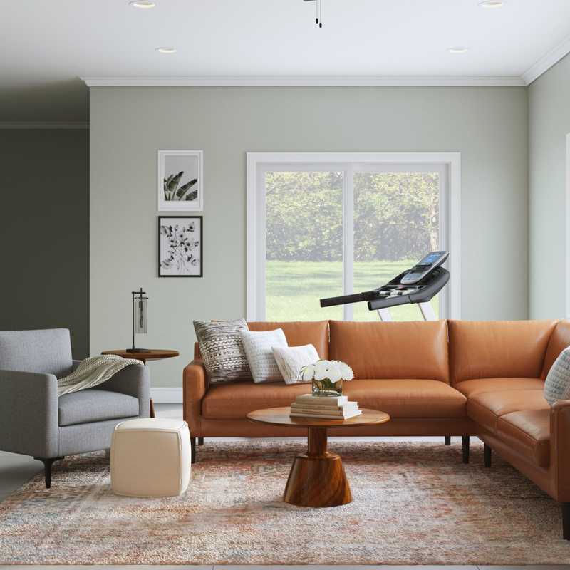 Bohemian, Industrial, Farmhouse, Midcentury Modern, Scandinavian Living Room Design by Havenly Interior Designer Karen