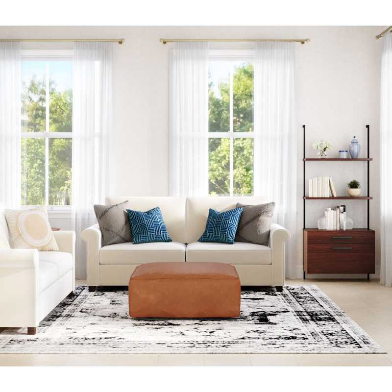 Bohemian, Midcentury Modern Living Room Design by Havenly Interior Designer Alycia