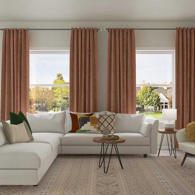 Bohemian Living Room Design by Havenly Interior Designer Claire