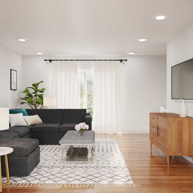 Bohemian, Scandinavian Living Room Design by Havenly Interior Designer Austin