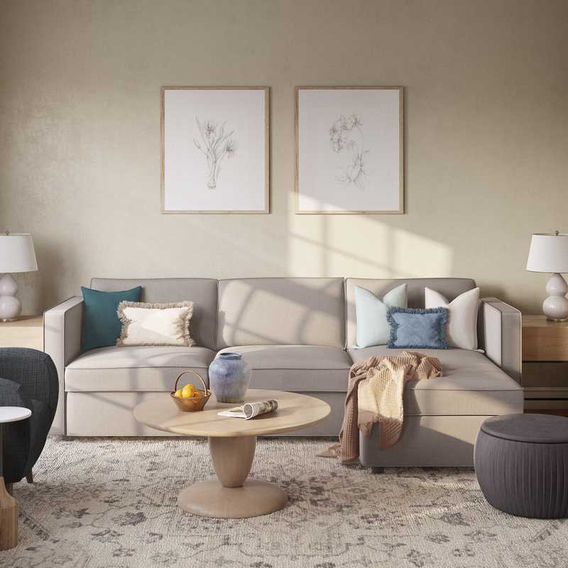 Classic, Coastal Living Room Design by Havenly Interior Designer Tiffany