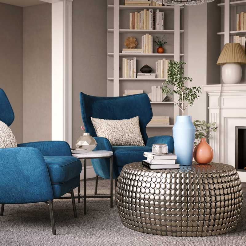 Eclectic, Transitional Living Room Design by Havenly Interior Designer Melissa