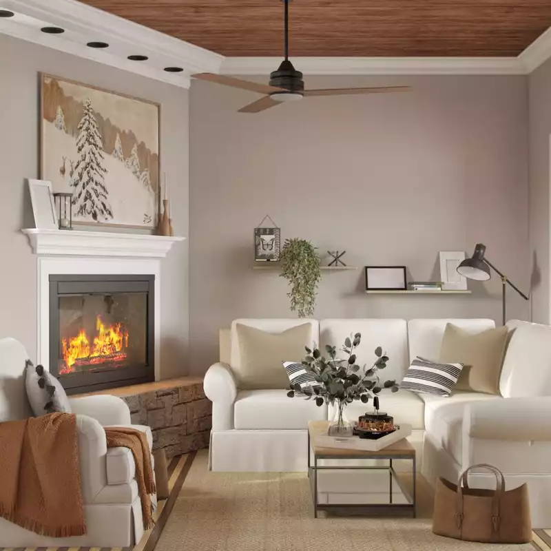 Bohemian, Farmhouse, Rustic Living Room Design by Havenly Interior Designer Astrid