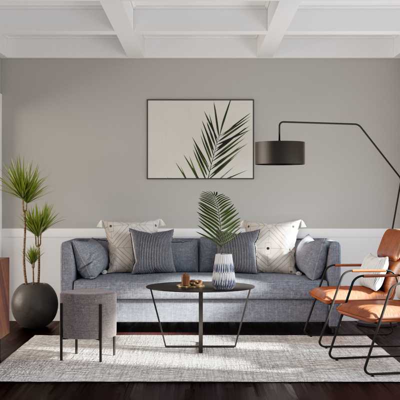 Modern, Midcentury Modern Living Room Design by Havenly Interior Designer Shauna