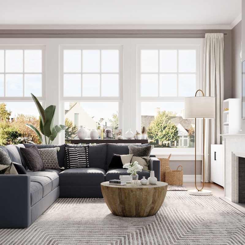Modern, Midcentury Modern Living Room Design by Havenly Interior Designer Carla