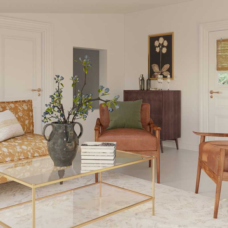 Rustic, Vintage, Midcentury Modern Living Room Design by Havenly Interior Designer Marisa