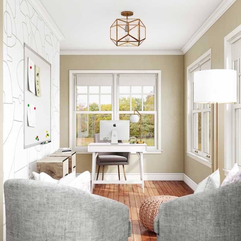 Contemporary, Glam, Traditional Office Design by Havenly Interior Designer Nina