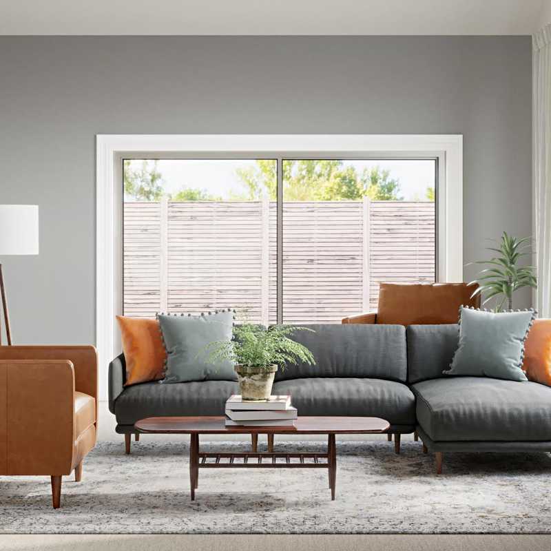 Bohemian, Midcentury Modern Living Room Design by Havenly Interior Designer Taylor