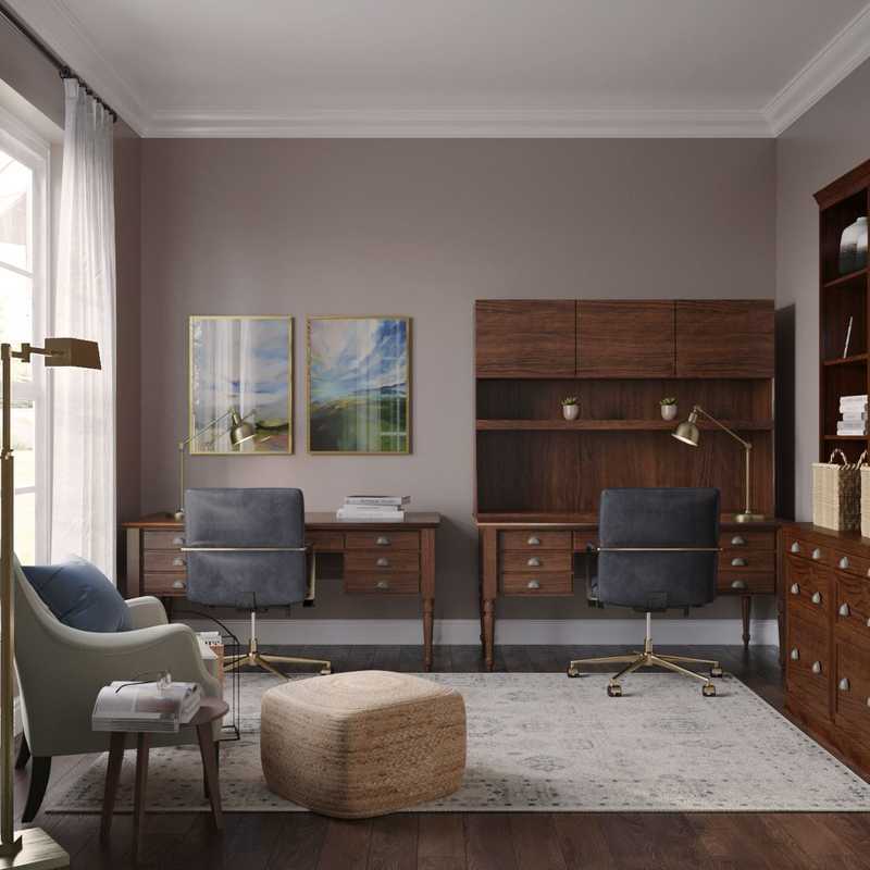 Classic, Traditional, Rustic, Transitional Office Design by Havenly Interior Designer Lisa