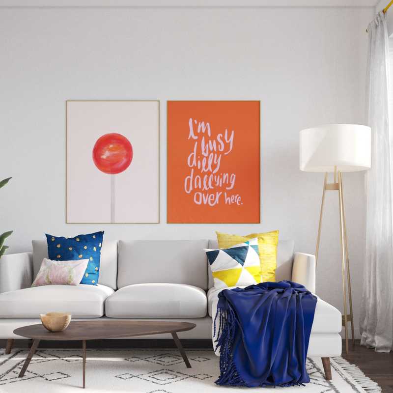 Eclectic, Midcentury Modern Living Room Design by Havenly Interior Designer Senna