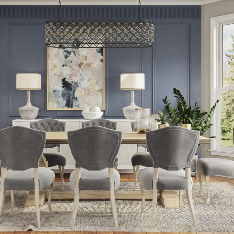 Contemporary, Modern, Classic, Glam Dining Room Design by Havenly Interior Designer Rumki