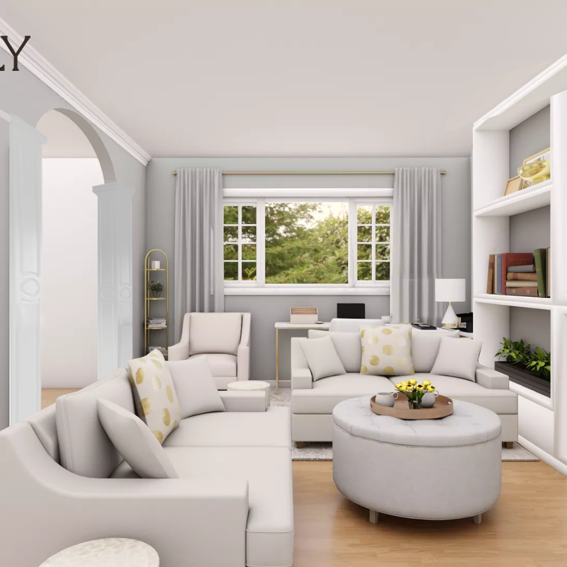 Contemporary, Transitional Living Room Design by Havenly Interior Designer Katherine