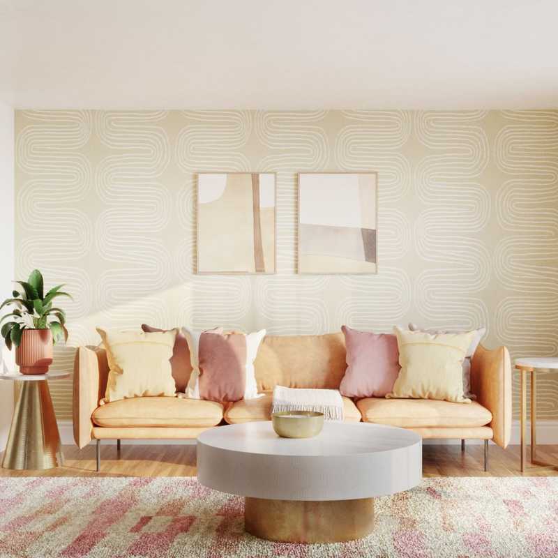 Bohemian, Midcentury Modern Living Room Design by Havenly Interior Designer Emmanuel