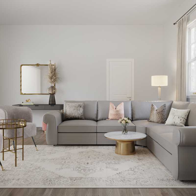 Glam, Transitional Living Room Design by Havenly Interior Designer Shannon