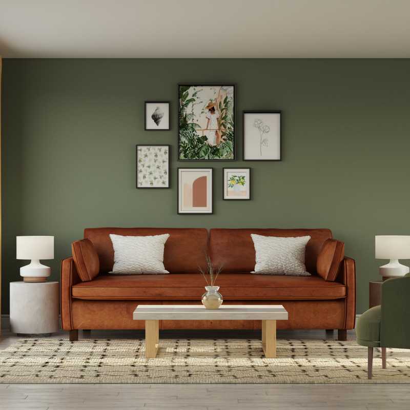Bohemian, Midcentury Modern Living Room Design by Havenly Interior Designer Marisol