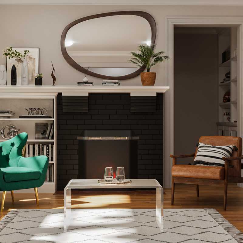 Global, Midcentury Modern Living Room Design by Havenly Interior Designer Erin