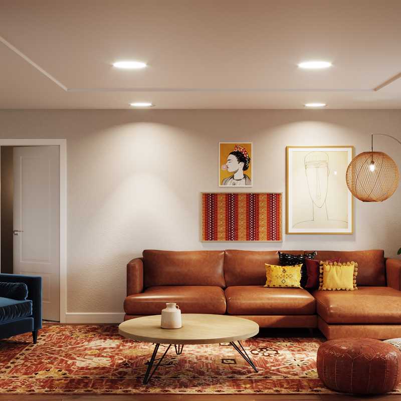 Eclectic, Bohemian, Global Living Room Design by Havenly Interior Designer Lena