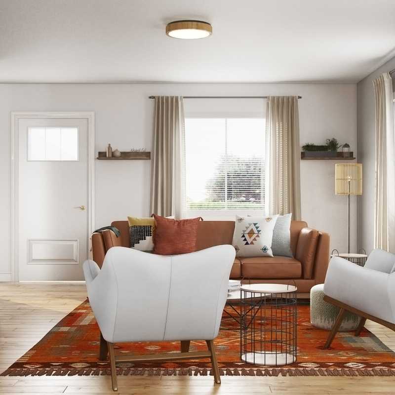 Bohemian, Southwest Inspired Living Room Design by Havenly Interior Designer Lena