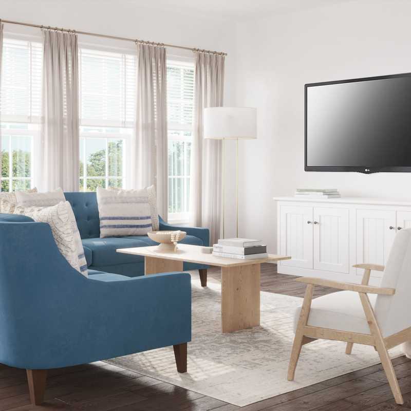 Bohemian, Coastal, Scandinavian Living Room Design by Havenly Interior Designer Christina