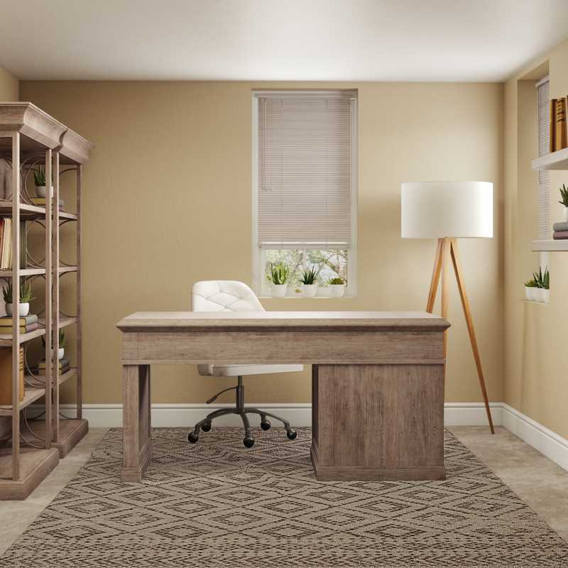 Eclectic, Traditional, Farmhouse Office Design by Havenly Interior Designer Mariela