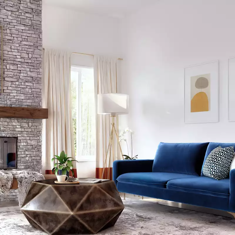 Midcentury Modern Living Room Design by Havenly Interior Designer Paulina