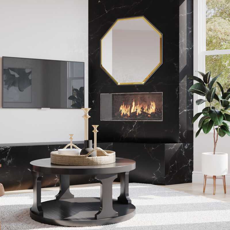 Modern, Glam, Minimal, Scandinavian Living Room Design by Havenly Interior Designer Madison