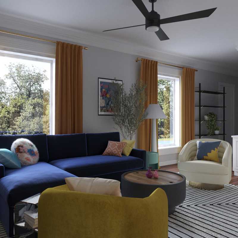 Contemporary, Modern, Eclectic, Industrial Living Room Design by Havenly Interior Designer Tracy