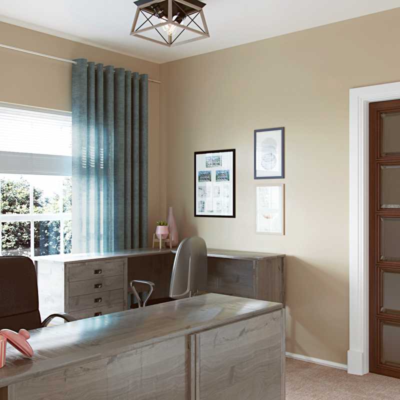 Contemporary, Coastal Office Design by Havenly Interior Designer Claire