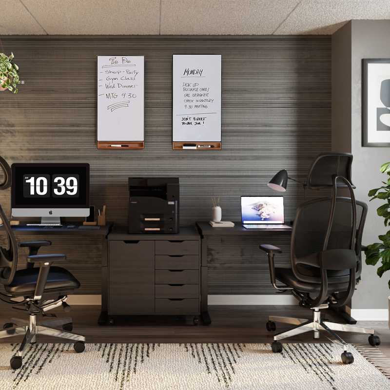 Modern, Eclectic, Industrial Office Design by Havenly Interior Designer Emily