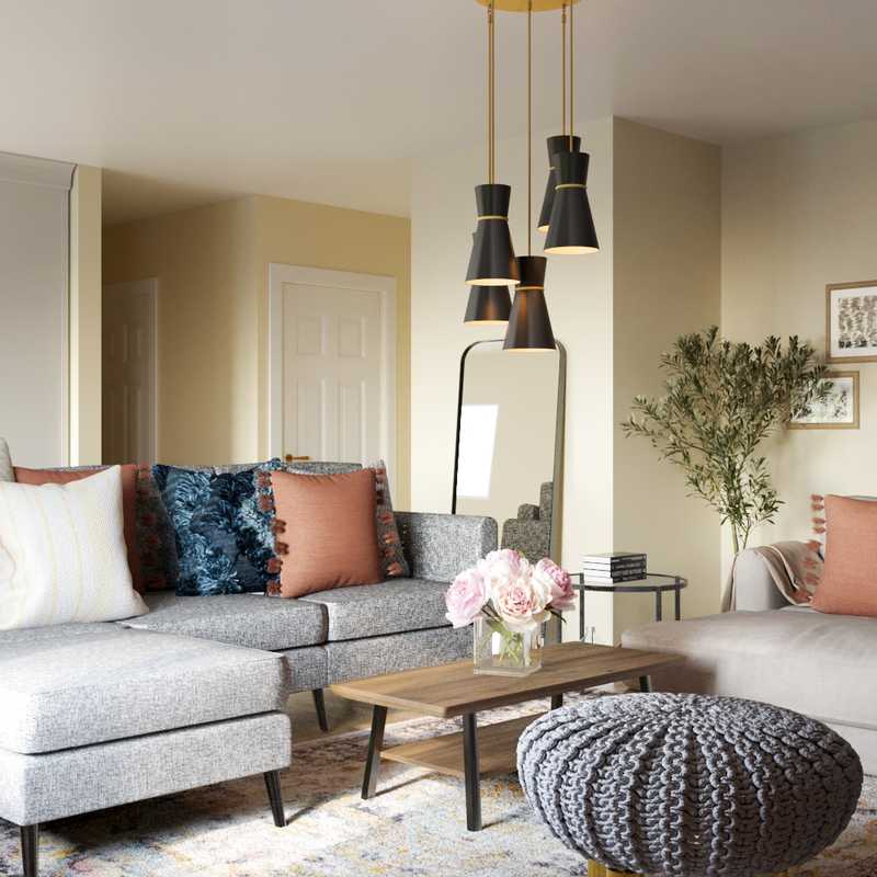 Classic, Eclectic, Midcentury Modern Living Room Design by Havenly Interior Designer Ariadna