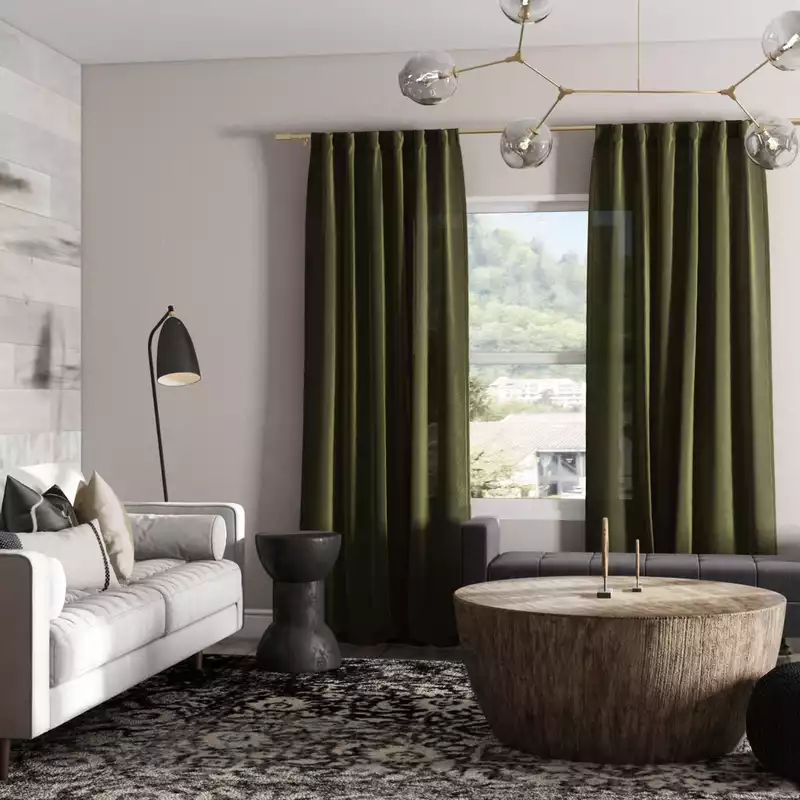 Glam, Industrial Living Room Design by Havenly Interior Designer Emmanuel